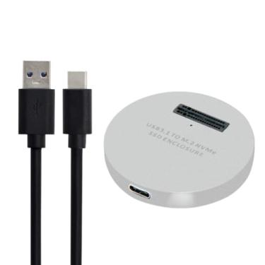 Imagem de ChenYang Leitor de gabinete SSD M.2 NVME, USB 3.1 Gen 2 10Gbps Desktop M.2 Adaptador de gabinete SSD liga de alumínio prata