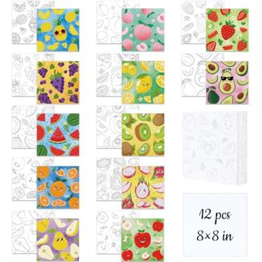 Imagem de homdat Conjunto de 12 peças de telas pré-desenhadas pré-impressas para pintar conjunto de pintura temática para beber e pintar lembrancinhas de festa faça-você-mesmo presentes de aniversário para