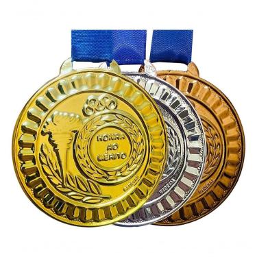 Imagem de Kit 267 Medalhas 5,5cm Sendo 125 Dourada 125 Prata 17 Bronze