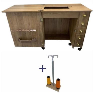 Imagem de Móvel Gabinete Mesa Luxo Maquina De Costura Janome 2008S