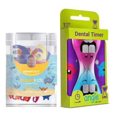 Imagem de Fio Dental Infantil Com Haste 24uni + Ampulheta Dental Timer