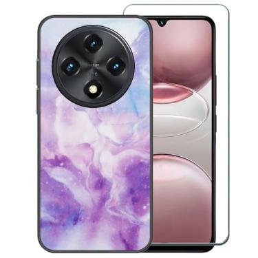 Imagem de Ranyi Capa para celular UMIDIGI G100 /G100A com protetor de tela, capa protetora de borracha de silicone flexível ultrafina com estampa de mármore celeste para UMIDIGI G100 5G /G100A (2025 6,9