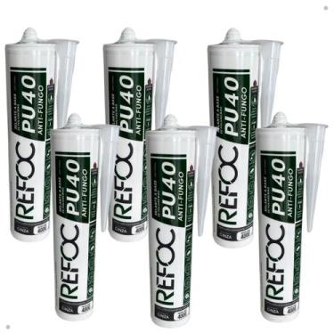 Imagem de Kit 6 Cola Selante Pu40 Poliuretano Multiuso Cinza 400g - REFOC