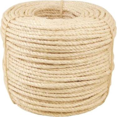 Imagem de Corda Sisal 5mm 100 Metros Rasada Arranhador Gato Artesanato - Apaeb
