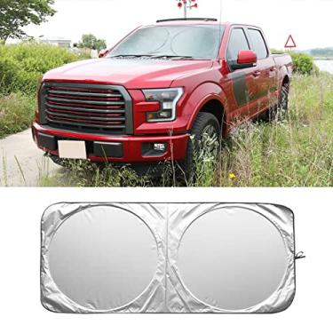 Imagem de Para-brisa dobrável, protetor solar de volante bônus para bloquear os raios UV mantém seu veículo mais frio, acessórios de interior de carro fáceis de usar (GG)