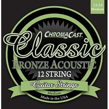 Imagem de ChromaCast Cordas de guitarra acústica bronze revestido 80/20 CC-GS-CB-M-12, médio