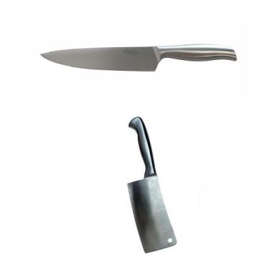 Imagem de Faca Do Chef 8 E Cutelo 6 Inteiros De Aço Inox