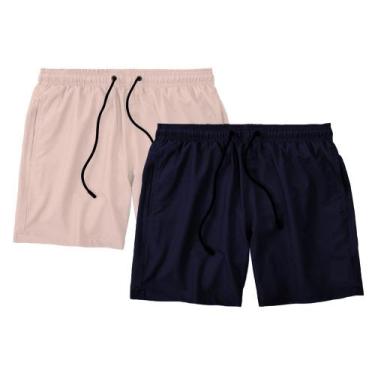 Imagem de Kit 2 Shorts Masculino Básico Liso Bermuda Praia Mauricinho Tactel - L