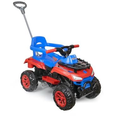 Imagem de Quadriciclo Infantil Spider Pedal e Empurrador com Buzina aro Protetor Cross Up Spider Calesita