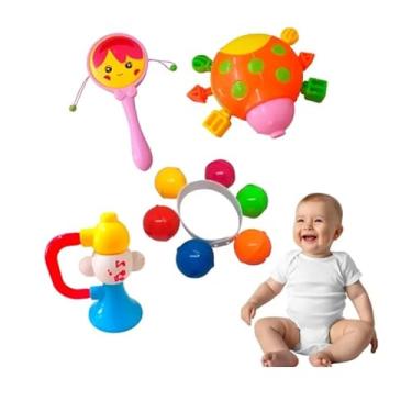 Imagem de Kit Sensorial para Bebês – Estimula os Sentidos, Coordenação Motora e Alívio da Dentição | Brinquedos Coloridos e Educativos | Perfeito para Chá de Bebê e Aniversário