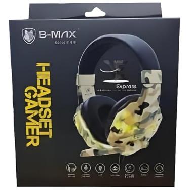 Imagem de Headset Gamer B-MAX BM218, Camuflado, com LED, Microfone e Fone de Ouvido para Jogos