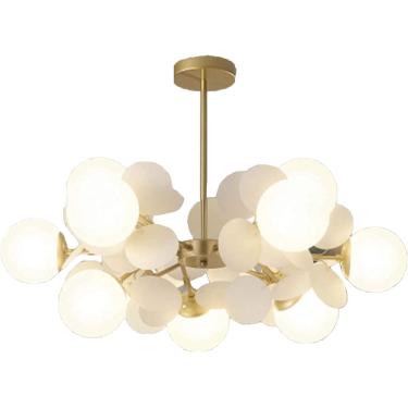 Imagem de Luminária de lustre de lustre de lustre de lustre de altura ajustável de altura para haste de altura para o teto lixo lento quarto de jantar de sala de jantar iluminação de cozinha, ouro e t