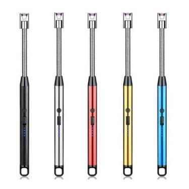 Imagem de Isqueiro Elétrico Recarregável USB | Acendedor Sem Chama com Ponta Flexível 360° | Seguro e Ecológico para Fogão, Velas, Churrasqueira, Camping, Lareira – Antivento e Sustentável Premium