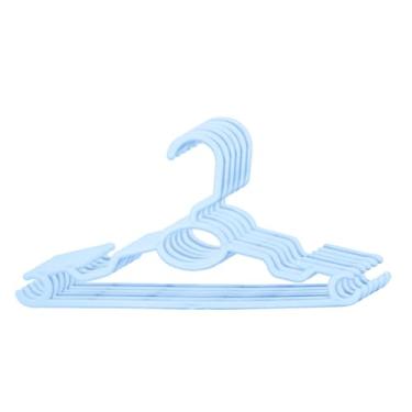 Imagem de Cabides Infantil Rosa Azul Branco Preto Plástico Reforçado Cruzeta Roupa Colorido (KIT 100 AZUL)