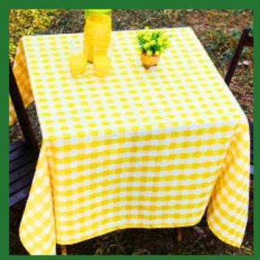 Imagem de Kit 5 toalhas de mesa xadrez 1,40 x1,40 festa bar picnic tecido fino -
