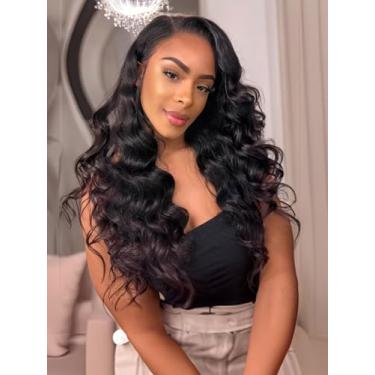 Imagem de Emistar Peruca Cacheada Com Parte Em V, Cabelo Sintético, Macio Como Água, Ondulado, U Wear And Go, Perucas Sem Cola Para Mulheres Negras (Castanho Escuro, 20")