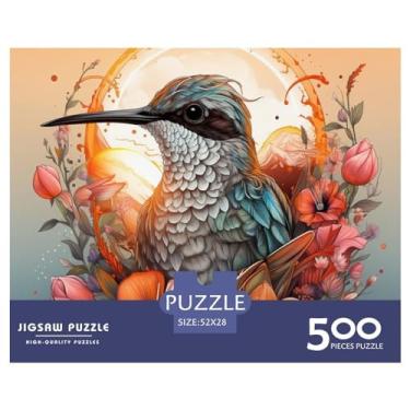 Imagem de Quebra-cabeça de pássaro para adultos, divertido, 500 peças, brinquedo animal 3D, jogo intelectual, decoração de casa, jogo educativo, alívio do estresse, relaxamento e inteligência, 500 peças (52 x