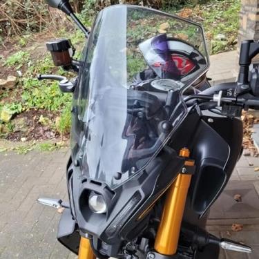 Imagem de Midimttop Suporte de para-brisas carenagem frontal Flyscreen Air Spoiler defletor de vento viseira adequada para Ya&ma&ha MT-09/SP MT 09 MT09 SP Acessórios 2021-2023 (cinza fumaça)