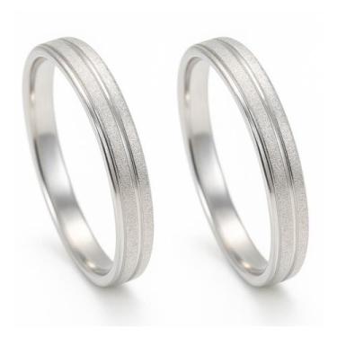 Imagem de Par Alianças Compromisso Prata 4mm Brilhante Risco Namorados Unissex T