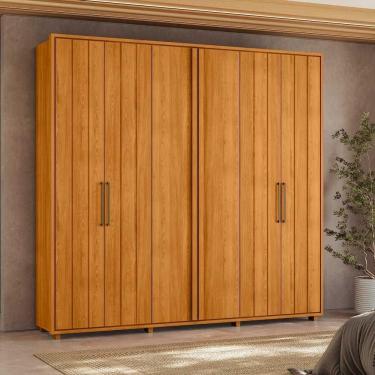Imagem de Roupeiro Miró 100% MDF ripado 6 portas e 4 gavetas - Cinamomo - Madetec