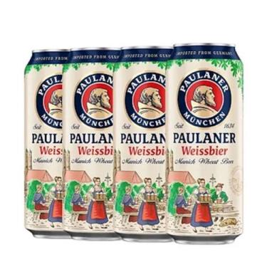 Imagem de Cerveja Alemã Paulaner Weissbier Lata 500ml (4 Unidades)