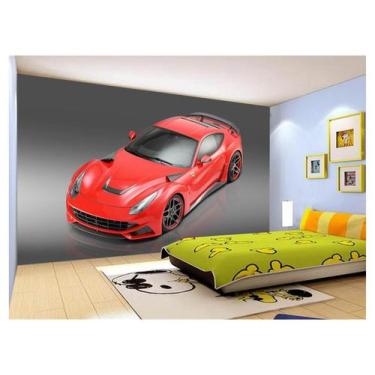 Imagem de Papel De Parede 3D Carro Ferrari Vermelha Sport 3,5M Car101 - Você Dec