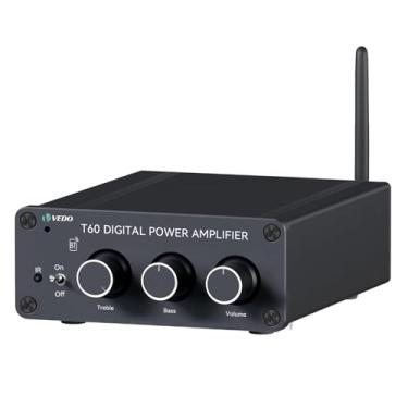 Imagem de Amplificador Bluetooth para DIY e Entusiastas, VEDO BT10A 100W por Canal, Fácil Instalação com Controles Graves/Agudos, Design Preto Elegante - Perfeito para Projetos Caseiros e Pequenos Eventos
