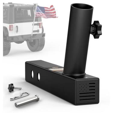 Imagem de boslla Suporte Para Mastro De Bandeira Boslla Hitch, Suporte Para Mastro De Bandeira De Engate De Reboque Universal Para Receptores De Engate Padrão De 2 Polegadas, Compatível Com Caminhão, Jipe, Pi