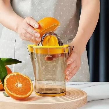 Imagem de Espremedor manual com copo de medição de escala, prensa de frutas simp