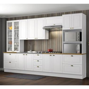 Imagem de Cozinha Modulada 343cm 6 peças 12 Portas 7 Gavetas Americana Henn - Br