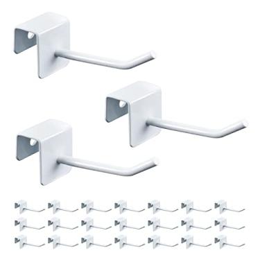 Imagem de Ikee Design 24 peças de gancho de painel de metal pequeno para pendurar torre, roupas, cachecol, chapéu, chave e máscara. Revestido com pintura branca