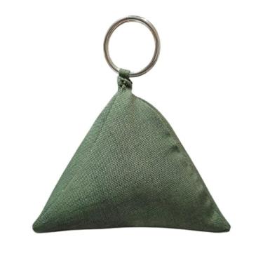 Imagem de Peso de Porta Triangular com Argola Metálica Tecido resistente à água Decorativo (Verde)
