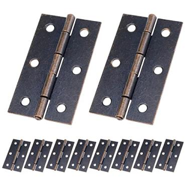 Imagem de Conjunto de dobradiças de ferro, dobradiças para móveis com parafusos de montagem da Tulead Door, Red Bronze