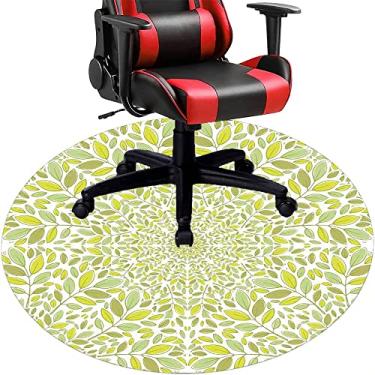 Imagem de Tapete de cadeira de mesa mandala, textura estilo mandala, tapete de cadeira de mesa para piso de madeira de escritório em casa, protetor de piso de pilha baixa, redondo 119 cm
