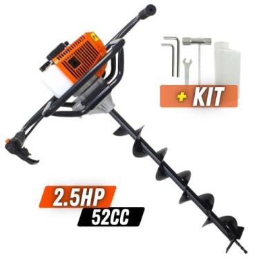 Imagem de Perfurador de Solo Vulcan VPS520 Gasolina 2T 52cc Broca 80x12cm Forte 