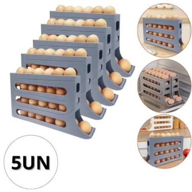 Imagem de Kit 5 Porta Ovos 4 Andares Organizador de Geladeira Rolante - 123 orga