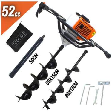 Imagem de KIT Perfurador de Solo Vulcan VPS520-S com Broca 80x15cm + Broca Extra