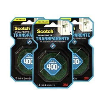 Imagem de Kit 3 Fita Dupla Face Fixa Forte 3M 12MM X 2M