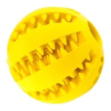 Imagem de Bolinha Porta Petisco ou Ração Para Cachorro Amarelo