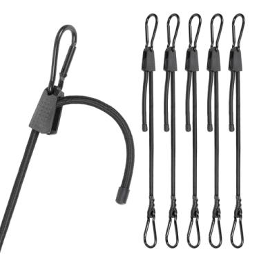 Imagem de Masterwise 6 cabos elásticos ajustáveis com ganchos, cordão elástico preto de 91 cm com mosquetão, tiras elásticas resistentes para barraca externa, carrinho, bicicleta, caminhões, bagagem e carga