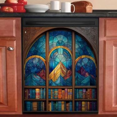 Imagem de Capa magnética para lava-louças, ímã antiarranhões da livraria Starlight City, decalques de painel de geladeira podem ser reutilizados para máquinas de lavar, utensílios de cozinha, 58 cm x 66 cm