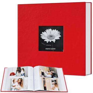 Imagem de popotop Álbum De Fotos 4X6, 200 Com Espaço Para Escrever, Capa Couro, Janela Exibição, Livro Casamento, Família, Presente Bebê