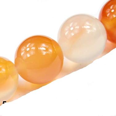 Imagem de Malahill Contas de pedra preciosa para fabricação de joias, vendidas por saco, 5 fios internos, cornalina laranja de 8 mm