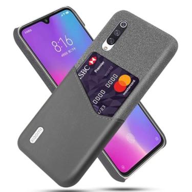 Imagem de Capa para Xiaomi Mi 9 Lite,Tela e tampa de couro PU,Antideslizante,360°cobertura completa à prova de choque com 1 slot de cartão atrás,Prevenção de queda-Gray