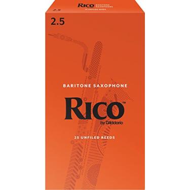 Imagem de D'Addario Palhetas de Sax Barítono Rico - RLA2525 - Resistência 2,5, Pacote com 25