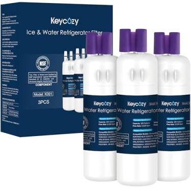 Imagem de Keycozy Substituição do filtro de água do refrigerador K001, compatível com gelo e água, reduz 99% dos contaminantes nocivos para água potável limpa e fresca, fácil instalação, econômica, pacote com 3