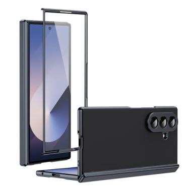 Imagem de AKABEILA Capa para Samsung Galaxy Z Fold7 5G com suporte magnético para veículo elétrico rígido em policarbonato antiqueda, fina, antiderrapante, capa flip para celular AG-preta