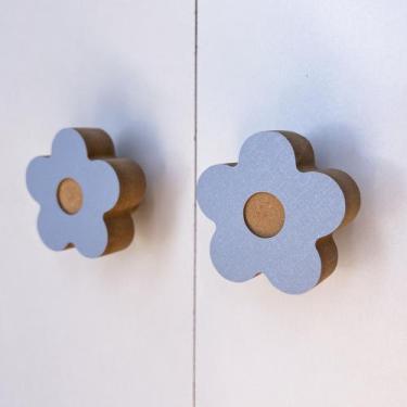Imagem de 12 Puxadores Flor Infantil Gaveta Armário Móveis Quarto bebê - Souveni