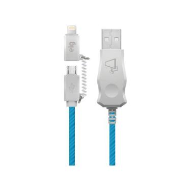 Imagem de Cabo 2 em 1 Micro USB e Lightning 1m ELG Luminous - LED8510BE