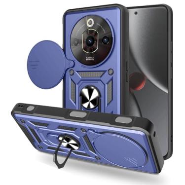 Imagem de Kukoufey Capa compatível com ZTE Nubia Focus Pro 5G, com capa de lente de câmera deslizante compatível com ZTE Nubia Focus Pro 5G Z2351N capa azul